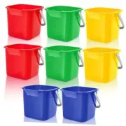 8 Pcs Sanitizing Bucket 3 Quart Cleaning Pail Small Detergent Square, Spout