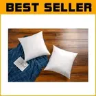 Set of 2 20x20 Goose Feather & Down Pillow Inserts - Soft, Breathable Fabric