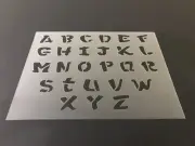 Alphabet #4 Stencil 1" Tall Letters, 10mil 8"x10.5" Sheet, Crafts, School