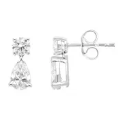 Pear Drop Stud Earrings with 1.50ct of Laboratory Grown Diamonds in 9kt White Gold