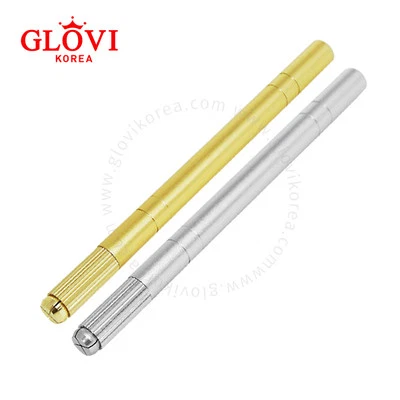 Straight Metal Microblading Pen Gold Silver PMU Tattoo Needle Rod Semi Permanent
