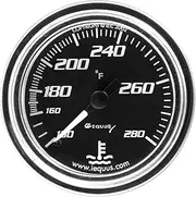 Equus 7242 2" Mechanical Water Temperature Gauge, Chrome with Black Dial