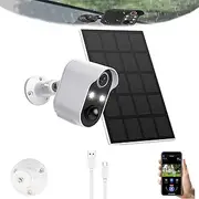 Sakerplus Security Camera, Sakerplus 1080p Wireless Security Camera, Home Security Cameras Wireless Outdoor, Waterproof, Motion Detection, Spotlights, Color Night Vision, Cloud Storage (A,Solar Panel)