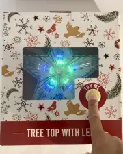 CREATIVE HOME Holiday Flashing Star Tree Topper With LED Multi Colored