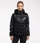 RRP 250€ Haglofs Roc Mimic Down Hood Women Jacket True Black Women’s Size L NWT