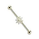 Piercing Industrial Ear Gold Plated Snowflake Snow