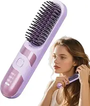 Cordless Hair Straightener, Hair Straightener, PC Electric Curler Brush, Portable Ionic Styling Tool For Travel, Home Use, Quick Straightening And Curling, 7.87x1.61x1.57 In
