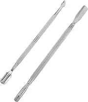 HAKIDZEL 2-piece Stainless Steel Nail Tools Set Cuticle Pusher Gel Polish Remover for Manicure