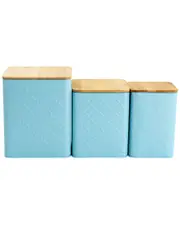 MegaChef 3pc Square Iron Canister Set