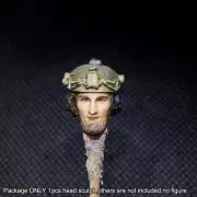 Premium 1/18 Beard Army Man Head Sculpt Soldier Head For 3.75" Acid Rain Figure
