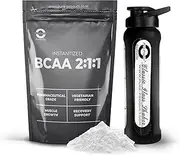 Pure Product Australia Branched Chain Amino Acids (BCAA) Powder 2:1:1, Unflavoured 1 Kilograms + Glass shaker