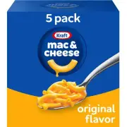 Kraft Original Mac N Cheese Macaroni and Cheese Dinner, 5 ct Pack, 7.25 oz