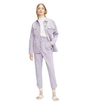 Ted Baker Flintt Paperbag Tapered Leg Jeans Lilac Size 26 NWT