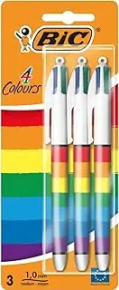 BIC 4 Colours Rainbow Ball Pens Medium Point (1.0 mm) - Pack of 3 (999854)