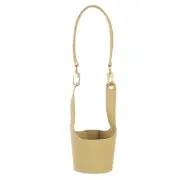 Water Bottle Carrier Holder, 320x120mm Double-Sided Leather Cup Holder, Yellow