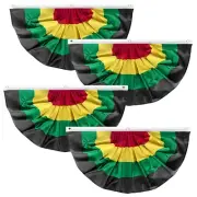 Juneteenth Decorations Bunting Fan Flags 1.5 x 3 Ft with Grommets, African Am...