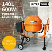 Ultratools Industrial Cement Concrete Mixer 140L Sand Gravel Portable 600W Motor