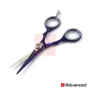 Barber Hair Cutting Scissor 4.5'' Purple Color Mustache Hair Styling Shears