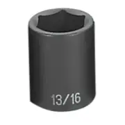 Grey Pneumatic 2026R 1/2" Drive Standard Fractional Impact Socket 13/16