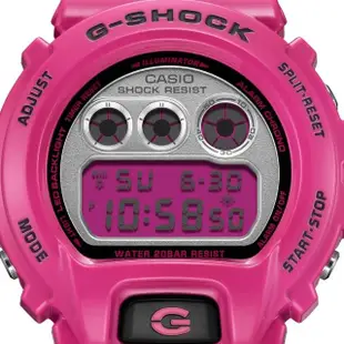 【CASIO 卡西歐】G-SHOCK 經典系列 運動電子錶 粉 DW-6900RCS-4_50mm