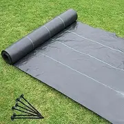 Weed Barrier, Polyethylene Heavy Duty Wove Ground Cover Breathable and Biodegradable Black Mulch Cuttable Weed Barrier Fabric (Size : 1.2x100m)