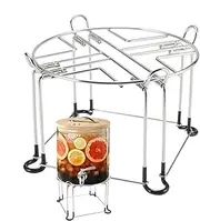Water Filter Rack - Stainless Steel Drink Dispenser Stand Non-Slip Rubber Feet - Detachable Support with Hooks for Most Medium Water Filters, 9.65x6.89in