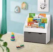 3-tier Kids Bookshelf Childrens Bookcase Organiser Storage Shelf Wooden White