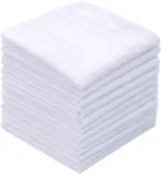 NIP Geoffrey Beene Men's White with Stripe Cotton Large Handkerchiefs