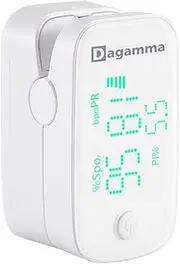 Dagamma DP250 Fingertip Pulse Oximeter, Heart Rate Measurement, Blood Oxygen Saturation Monitor SpO2 with LED Screen, IP22 Level Water and Dust Resistance, Carrying Case, Batteries, Lanyard (White)