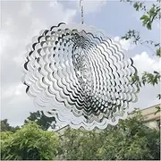 Wind Chimes 3D Metal Stainless Steel Mirror Light Iron Wind Chime Outdoor Garden Courtyard Home Room Decoration Gift Wind Chimes Outdoor (Size : 25x33CM)