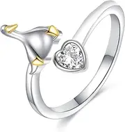 JBAERD Ankh/Lotus/Corgi Adjustable Spoon Rings Sterling Silver Rings Jewelry Gifts for Women