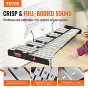 32 Note Glockenspiel Xylophone Bell Kit Professional Percussion Instrument Set with Mallets Drum Sticks Music Stand 8" Practice Pad Adjustable Stand