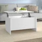 Lift-Up Wooden Coffee Table White 80x55.5x41.5cm Sofa Lounge Side Storage