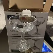 NIB Godinger Champagne Coupe Glasses 1 Set of 2 Dublin Crystal Collection