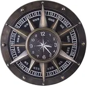 Garden Clocks Outdoor Waterproof, Vintage Industrial Art Numeral Indoor Outdoor Clocks for The Garden Wall Mounted Quartz Movement Battery Powered Outside Clock Metal Round 79cm