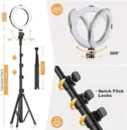 Viewow AKL02 8 Inch Ring Light w Tripod Stand Dimmable Selfie Ring LED Light MM5