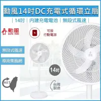 在飛比找PChome24h購物優惠-SUPA FINE勳風 14吋 USB充電式DC直流電風扇 