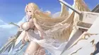 Anime girls big water long hair blonde pointy ears Playmat Game Mat Desk