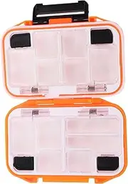 BESPORTBLE Fishing Double Sided Lure Storage Orange with Movable Inserts Durable Material High Transparent Inner Cover for Organizing Fishing Accessories