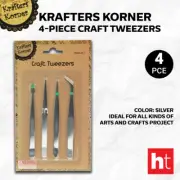 Krafters Korner [4PCE] Craft Tweezers Hobby Building Tools for Arts Project