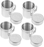 VERDANVERSE 4Pcs Stainless Steel Multipurpose Spice Storage Bottles for Home Kitchen Seasoning Unique Design for Easy Dispensing and Reusable