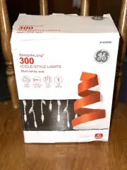 New GE STRING-A-LONG 300 ICICLE STYLE LIGHTS MULTI COLOR WHITE WIRE CHRISTMAS