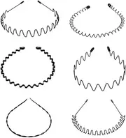 Naisfei 6 Pcs Metal Hair Band for Men Women's Hair Hoop Clips, Metal Hair Band for Men Unisex Wavy Headbands Outdoor Sports Headbands Hair Bands Unisex Black Elastic Non Slip Headwear Accessories