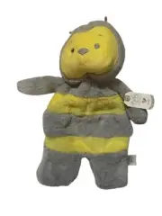 Ganz Sweet As Can Bee Flat-A-Pat Plush Lovey Soother Gray Yellow BG4389