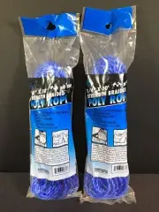 Big Top 1/4" x 50' Blue Poly Rope Floats 112 lb Work Load 3 Strand NEW