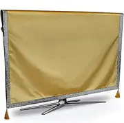 [LKLKO] Non-Slip Tv Dust Cover Display Protector Universal Tv Enclosure, Dustproof Fabric for 22-75 Inch Televisions, Tv Screen Protector(Champagne,75 inches)