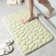 Cobblestone Memory Foam Bath Mat: Plush Coral Fleece, Rapid-Drying, and Embossed