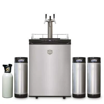 Mangrove Jacks Kegerator Triple Tap 3x Taps with 3 New Kegs & CO2