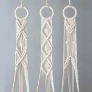 Macrame Plant Hanging Basket Holders | Set of 3 | Hook or Wall Hanging Rope