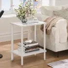YUFAM End Table,Small Side Table,2-Tier Nightstand with Storage Shelf,Sofa Be...